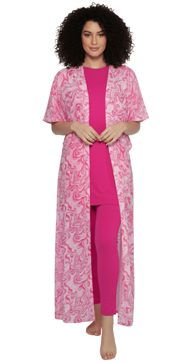 7 - Piece Blush Marble Burkini Set - Bare Essentials