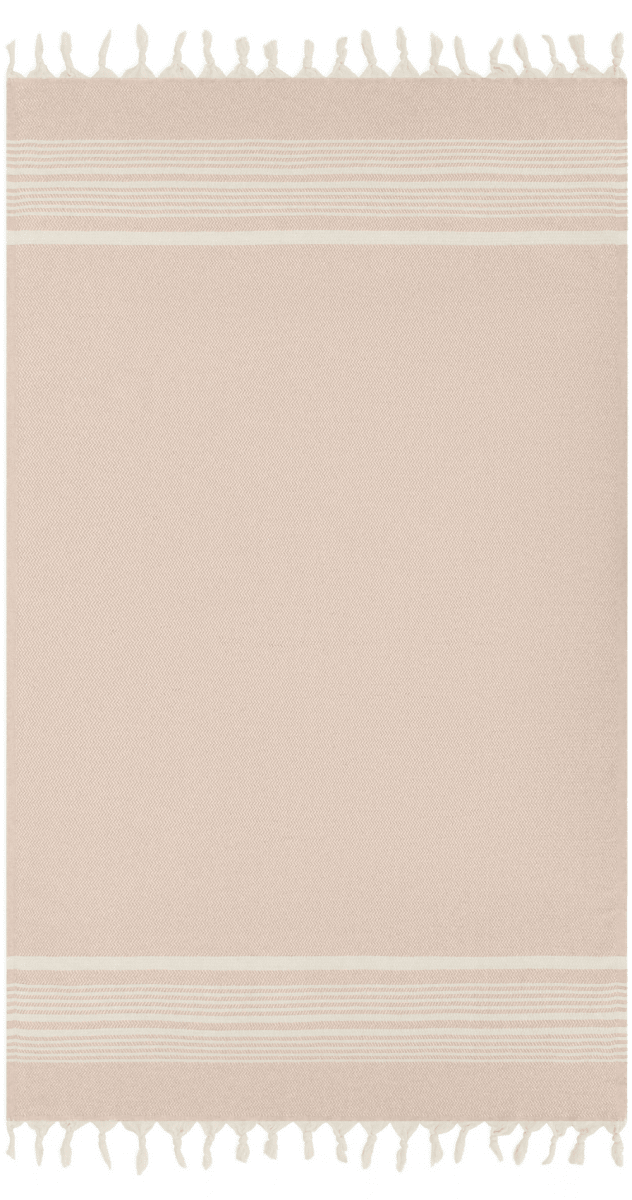 Alba Beige Organic Turkish Beach Towel - Bare Essentials