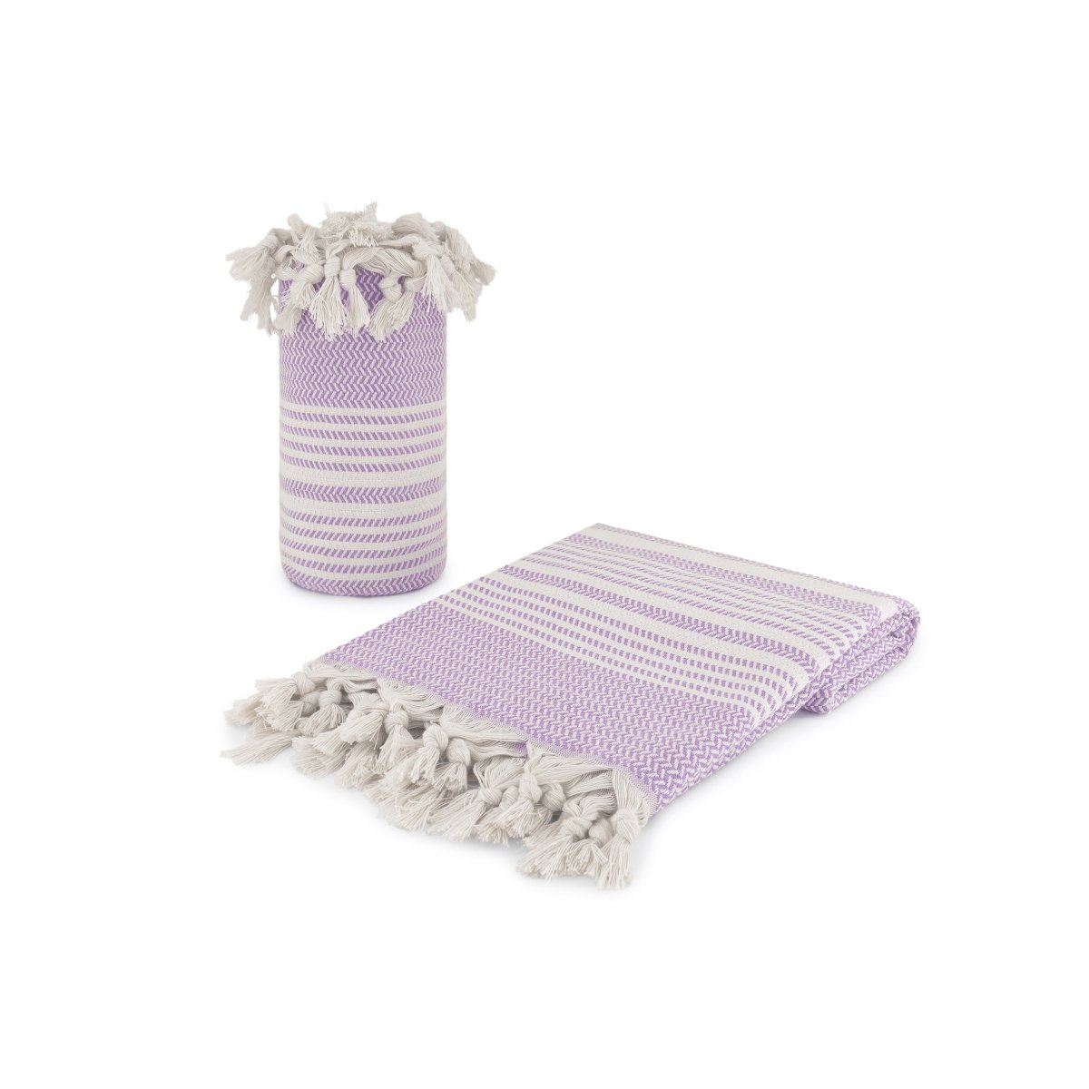 Alba Lilac Organic Turkish Beach Towel - Bare Essentials