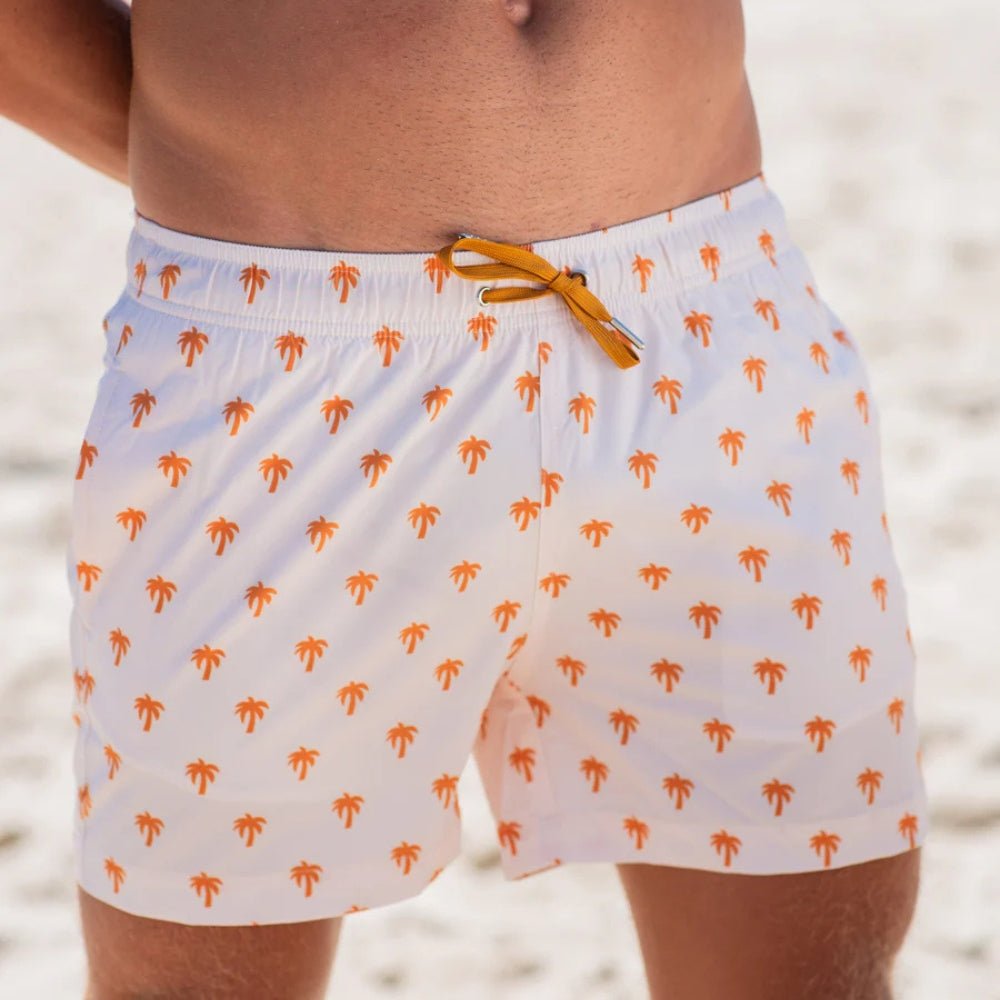 Bardoo Men's Swim Shorts (Gold Palm Print) - Bare Essentials
