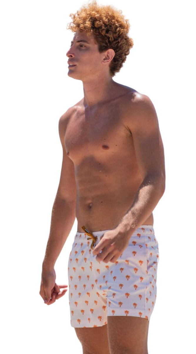 Bardoo Men's Swim Shorts (Gold Palm Print) - Bare Essentials