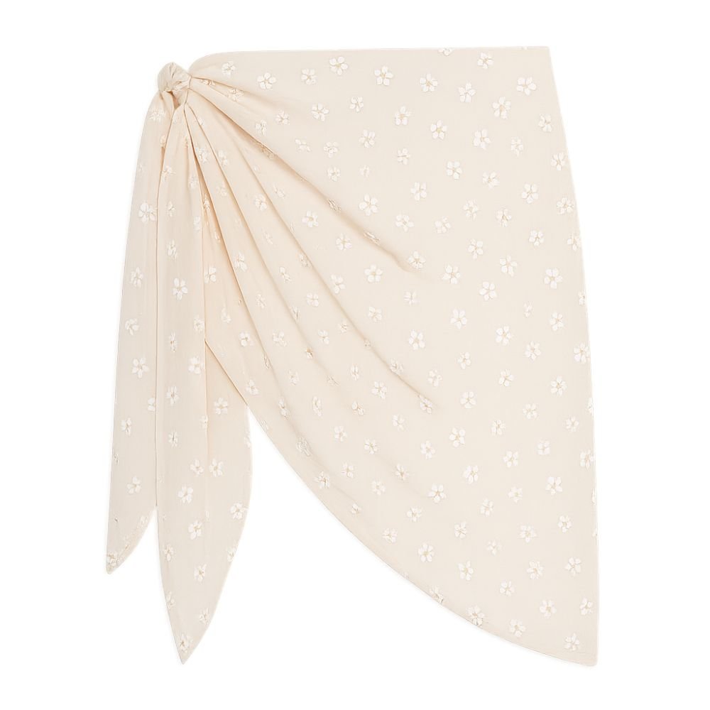 Beige Floral Print Sarong - Bare Essentials