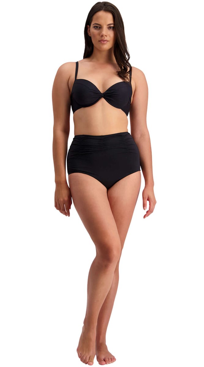 Contours U/W Cross Front Top (D,DD, E & F cup) & High Waist Gathered Pant - Bare Essentials