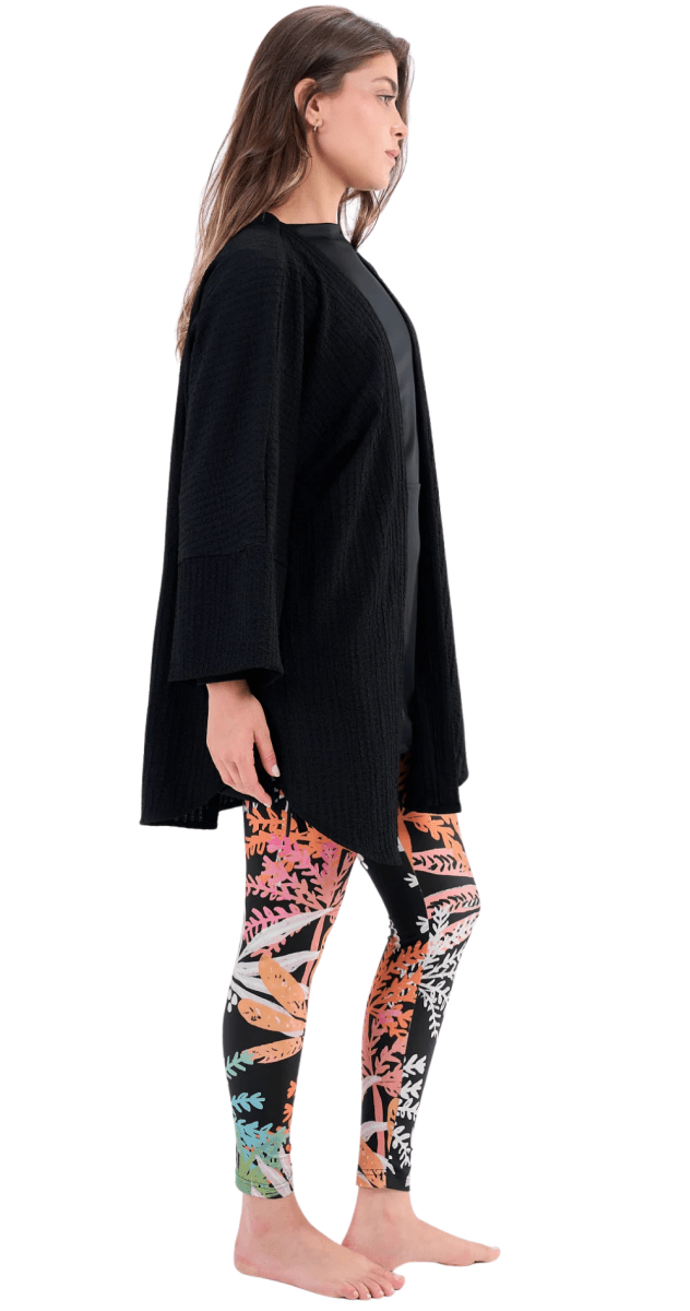 Crinckled Kimono (Black) - Bare Essentials