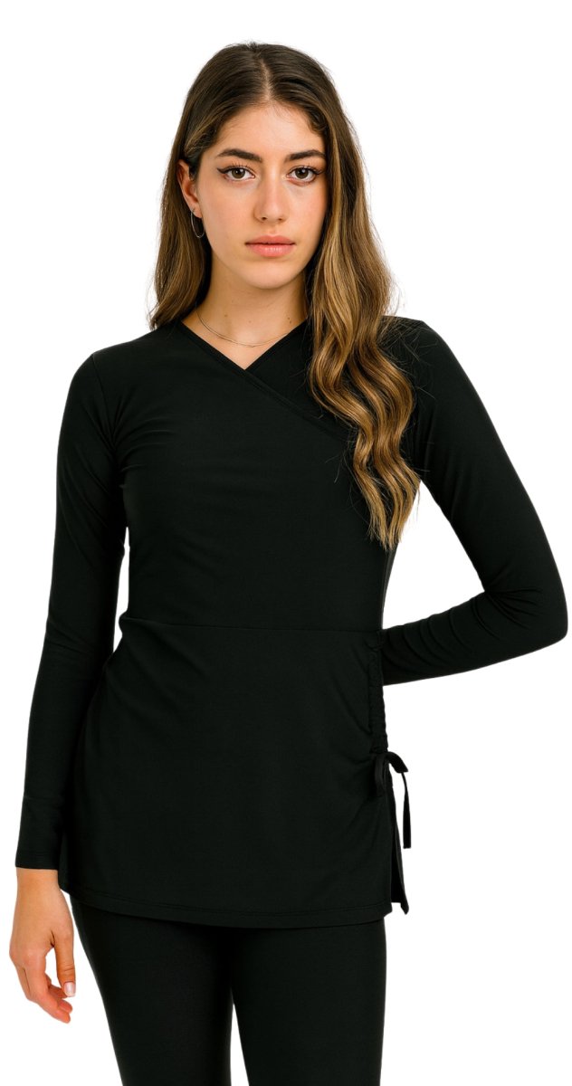 Croise Swim Top (Black) - Bare Essentials