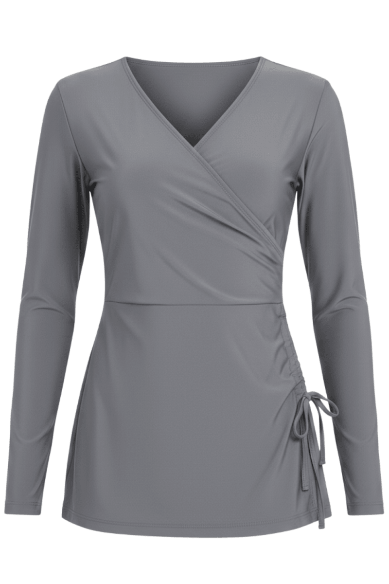 Croise Swim Top (Grey) - Bare Essentials