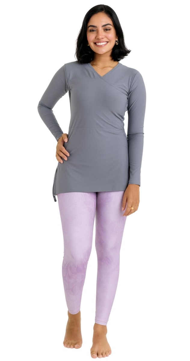 Mix and match croise swim top with leggings or swim skirt Dubai