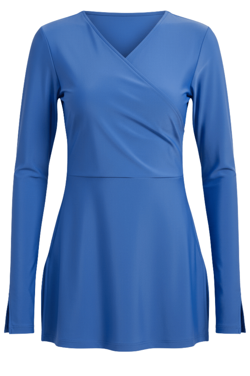 Mandarin blue croise burkini top mix and match modest swimwear Dubai