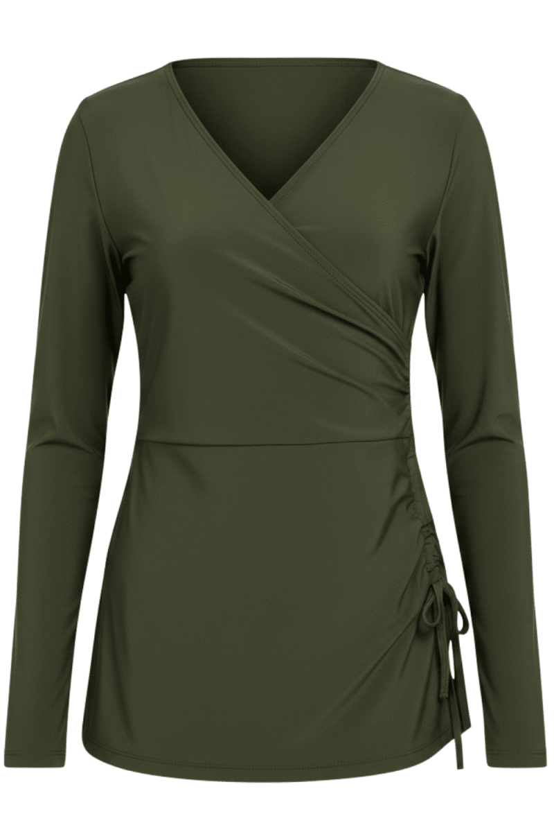 Olive green croise burkini top mix and match modest swimwear Dubai