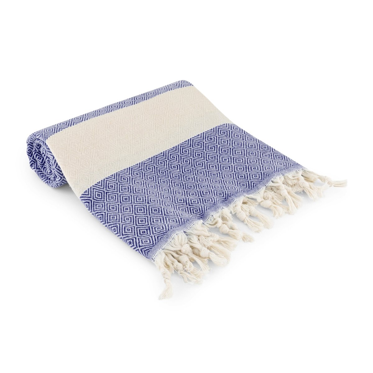 Diamond Navy Organic Turkish Beach Towel - Bare Essentials