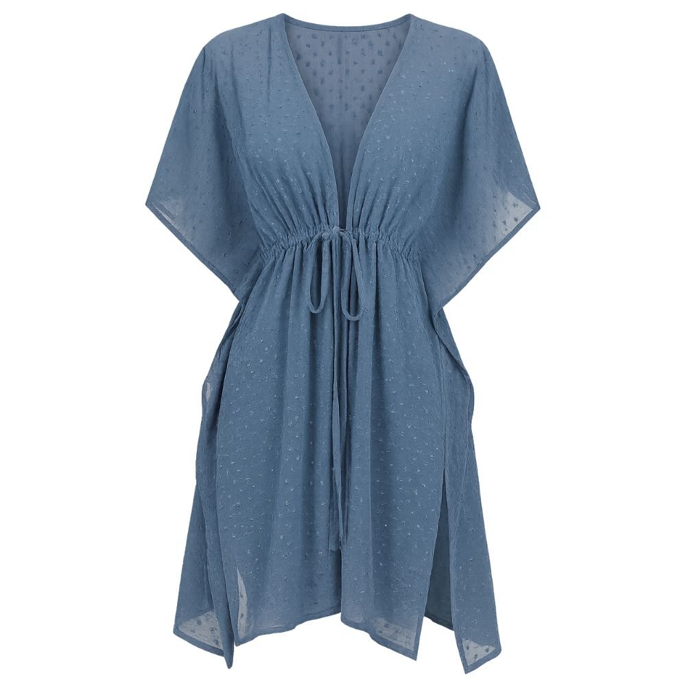 Dusty Blue Sheer Beach Cover Up - Bare Essentials