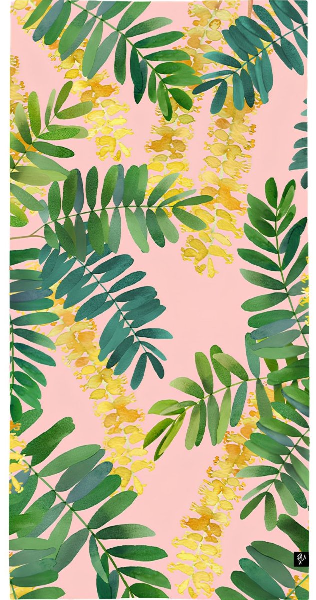 Ghaf Leaves Bamboo Beach Towel - Bare Essentials