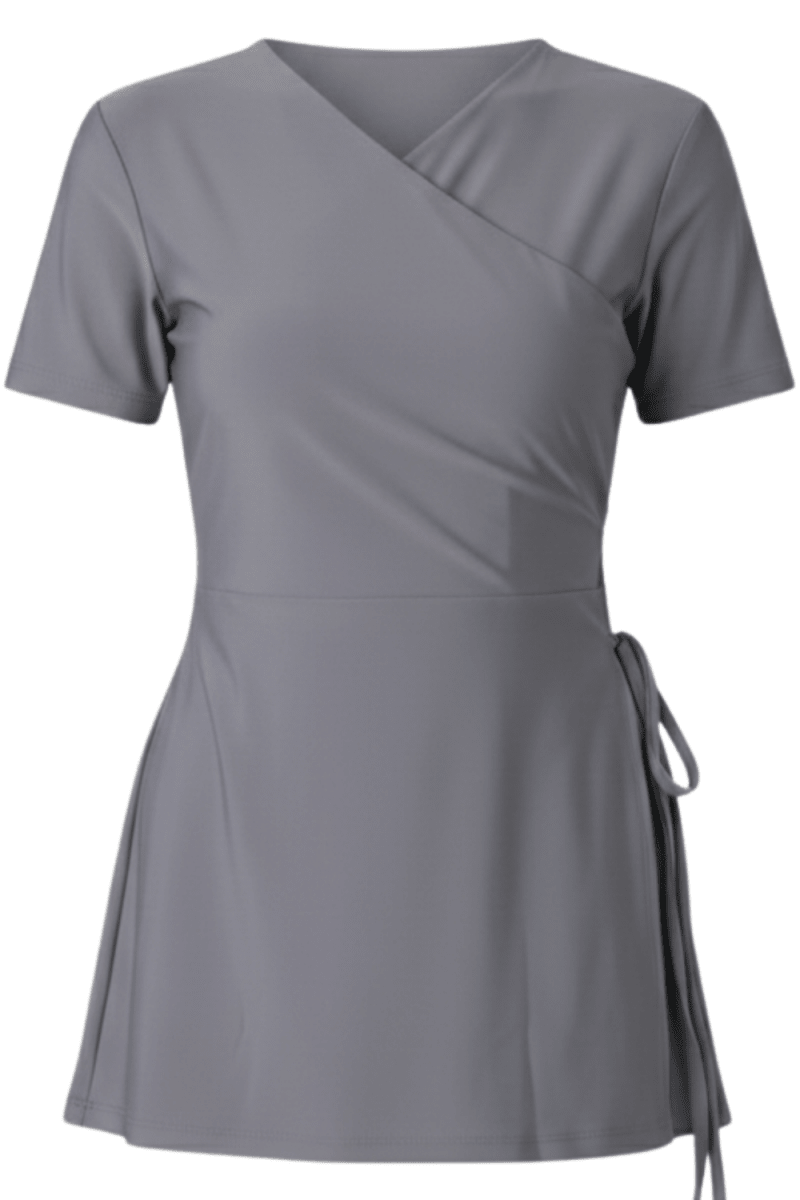 Grey half sleeve burkini top mix and match modest swimwear Dubai