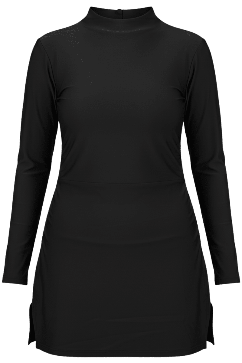 Black high neck burkini top mix and match modest swimwear Dubai