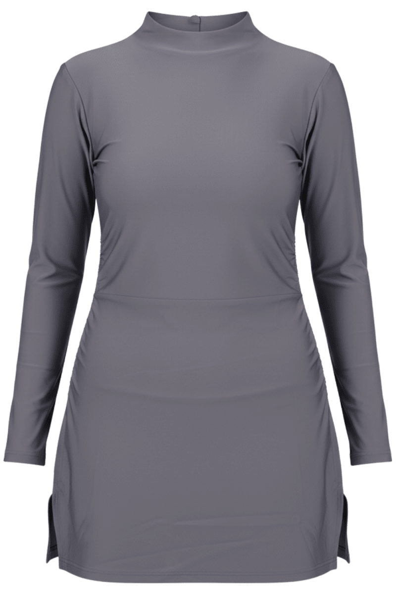 Grey high neck burkini top mix and match modest swimwear Dubai