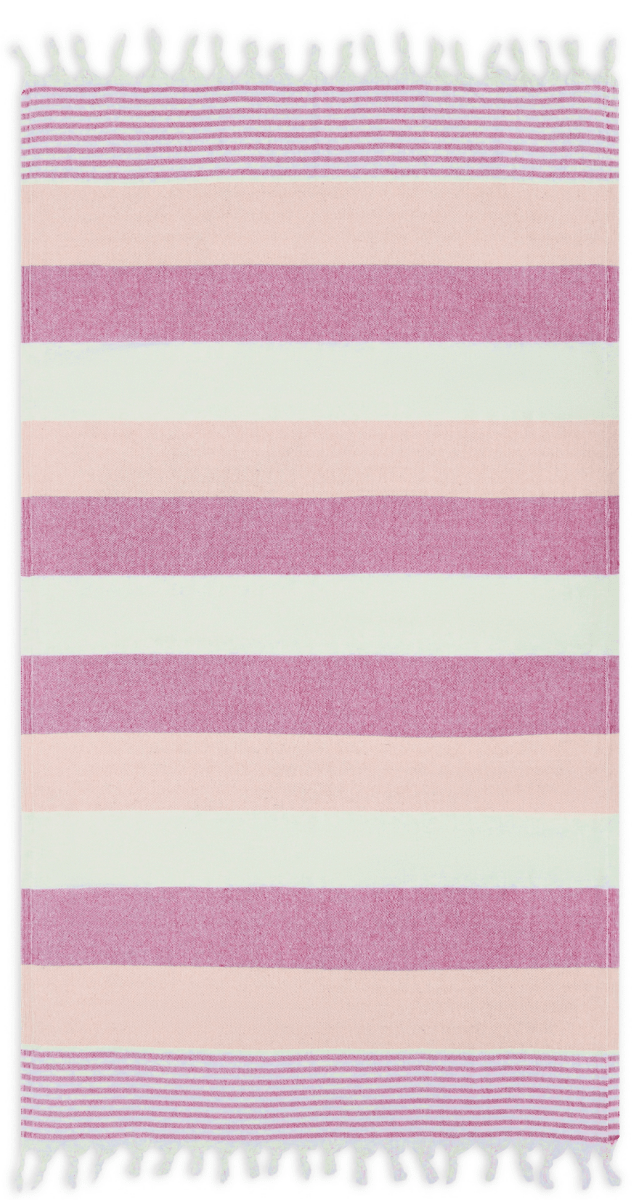 Linia Magenta Pink Organic Turkish Beach Towel - Bare Essentials