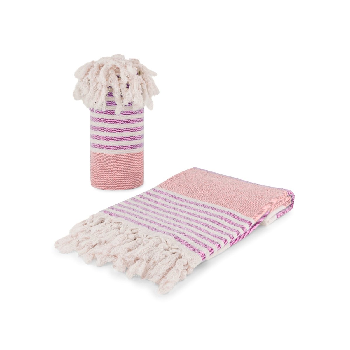 Linia Magenta Pink Organic Turkish Beach Towel - Bare Essentials