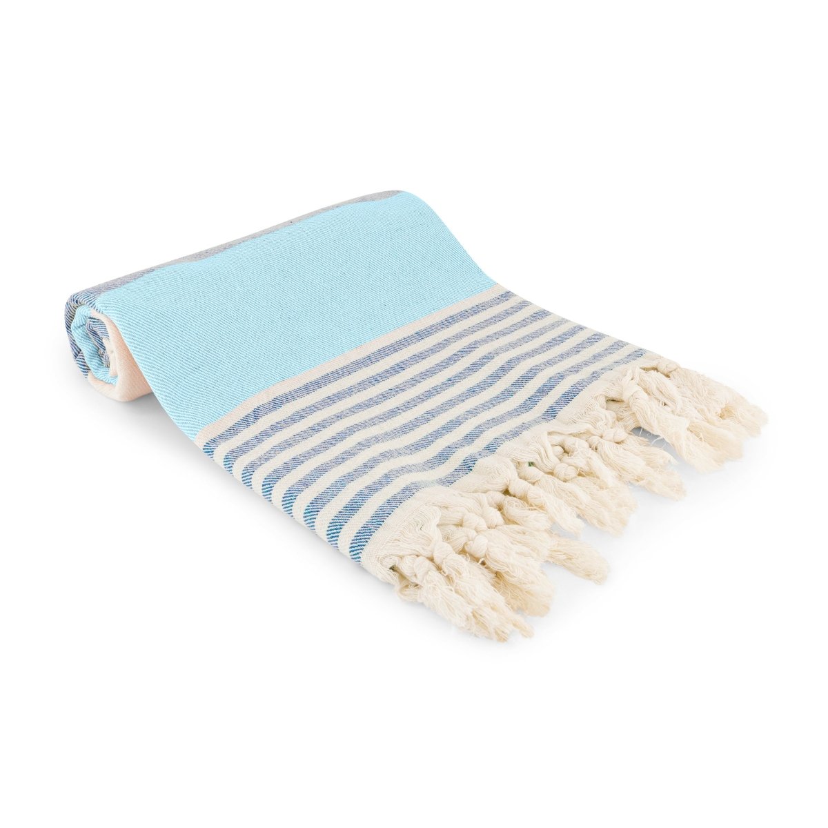 Linia Navy & Blue Organic Turkish Beach Towel - Bare Essentials
