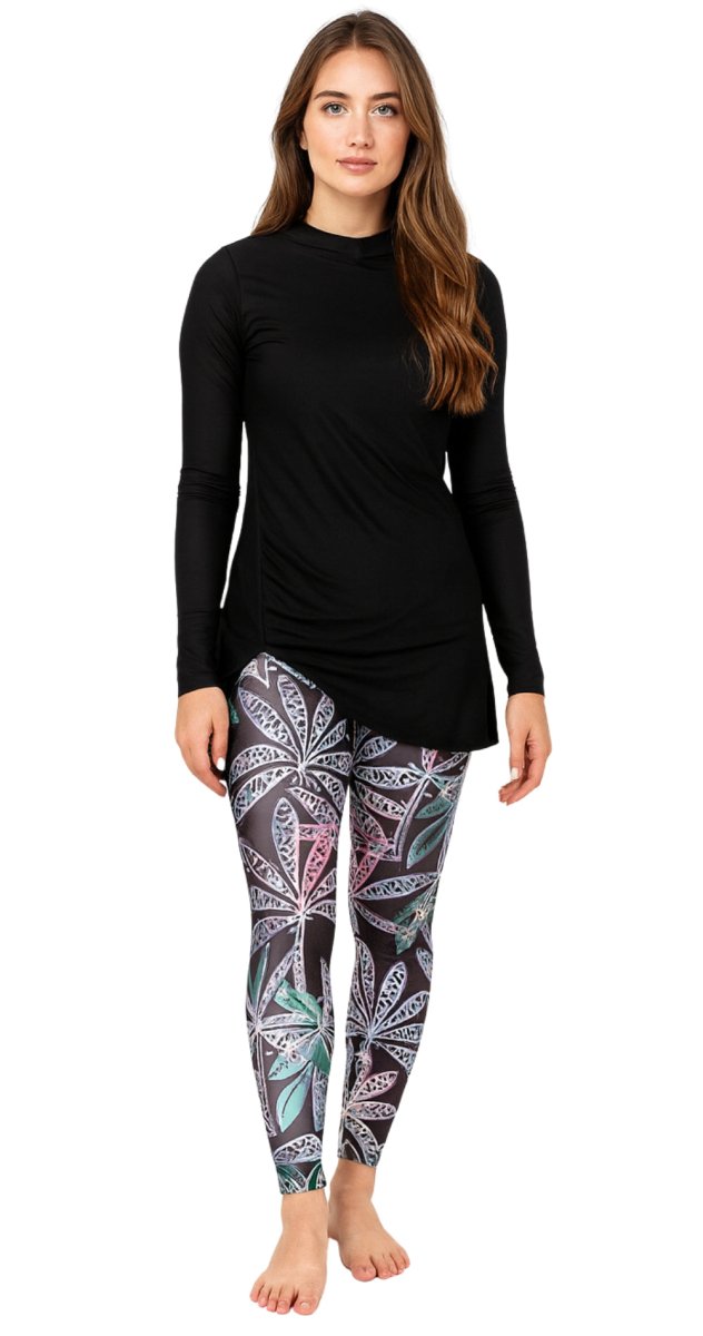 Multicolor Palms Swim Leggings - Bare Essentials