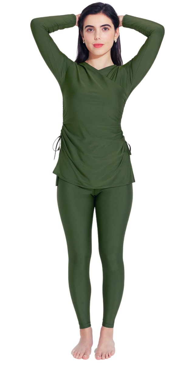 Olive Green Swim Leggings - Bare Essentials