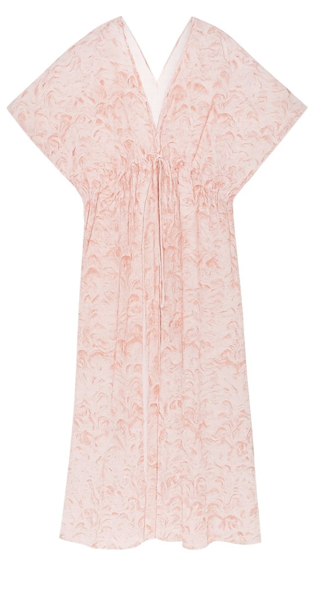 Pink Flamingo Print Kaftan Dress - Bare Essentials