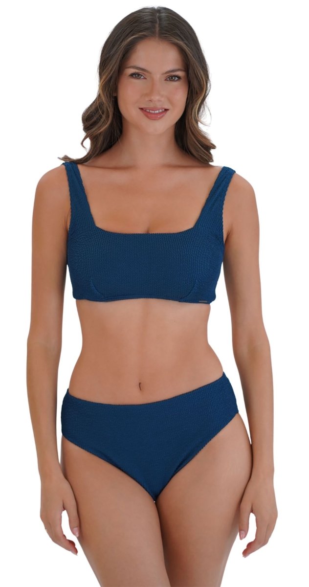 Retro Deco U/W Square Neck Top (F/G) & Mid - rise pant - Ocean - Bare Essentials