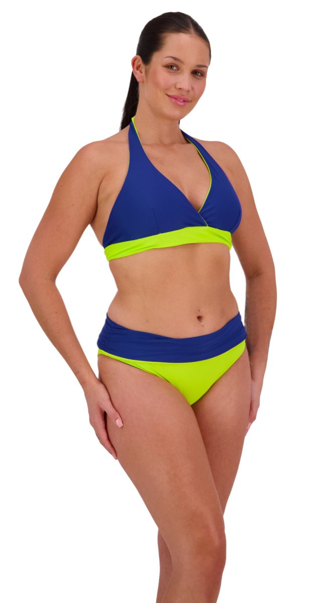 Reversible D/DD Halter & Ruched Front Pant (Lime/Night) - Bare Essentials
