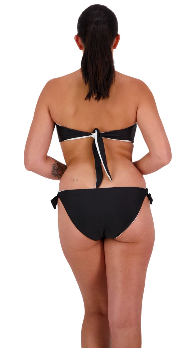 Reversible Twist Bandeau & Tie Side (Black/White) - Bare Essentials