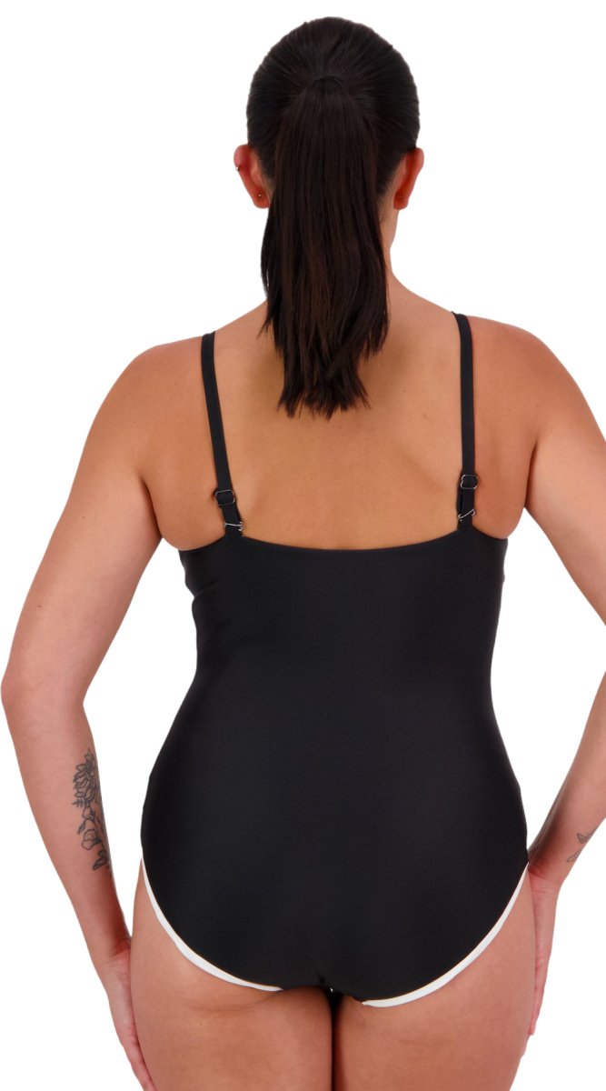 Reversible Underwired Suit (DD/E & F/G cup) - Black/White - Bare Essentials