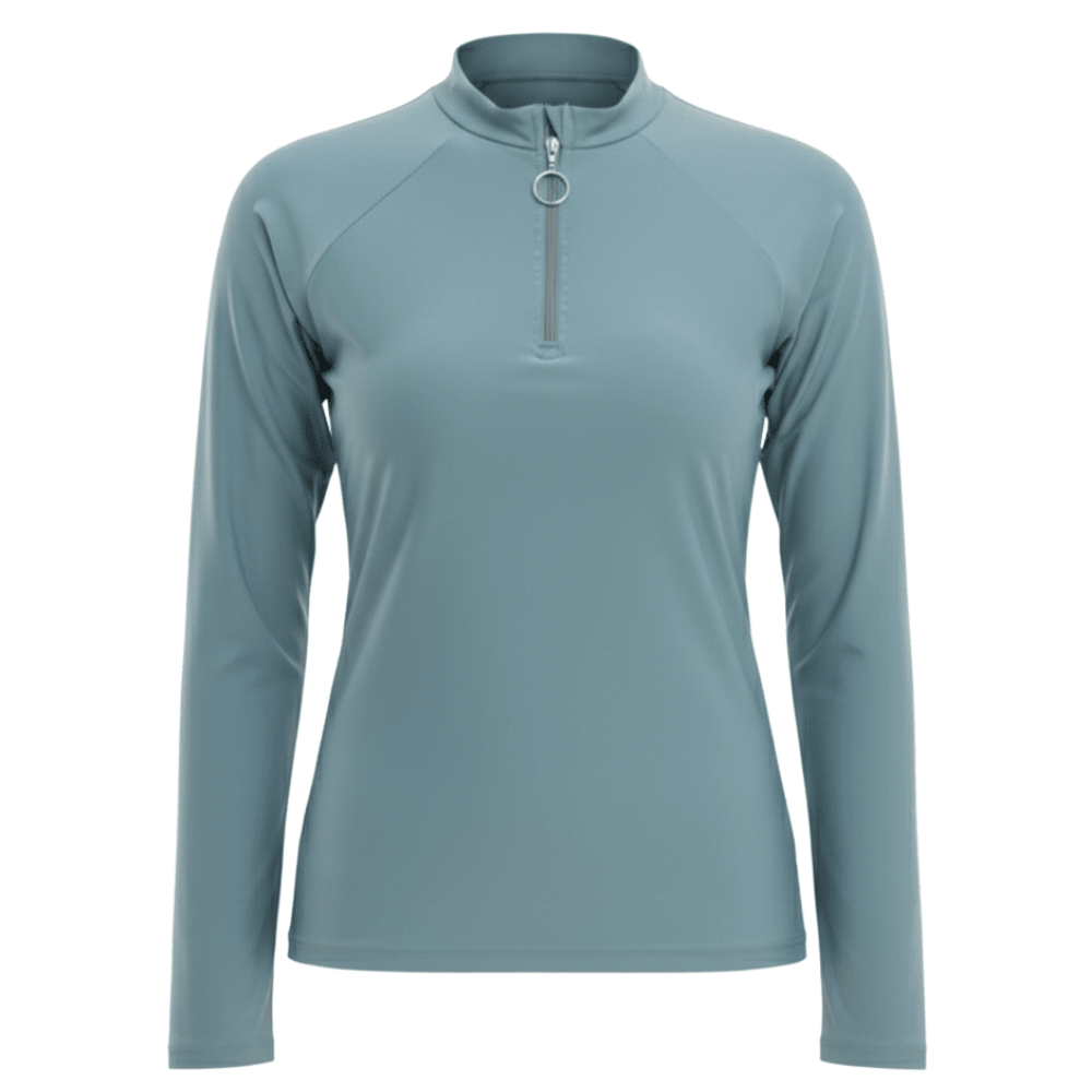 River blue zip front rashguard UV swim top Dubai