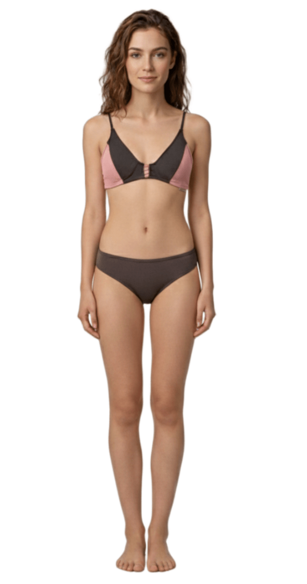 Textured Solid Banded Bralette & Ruched hipster - Bare Essentials