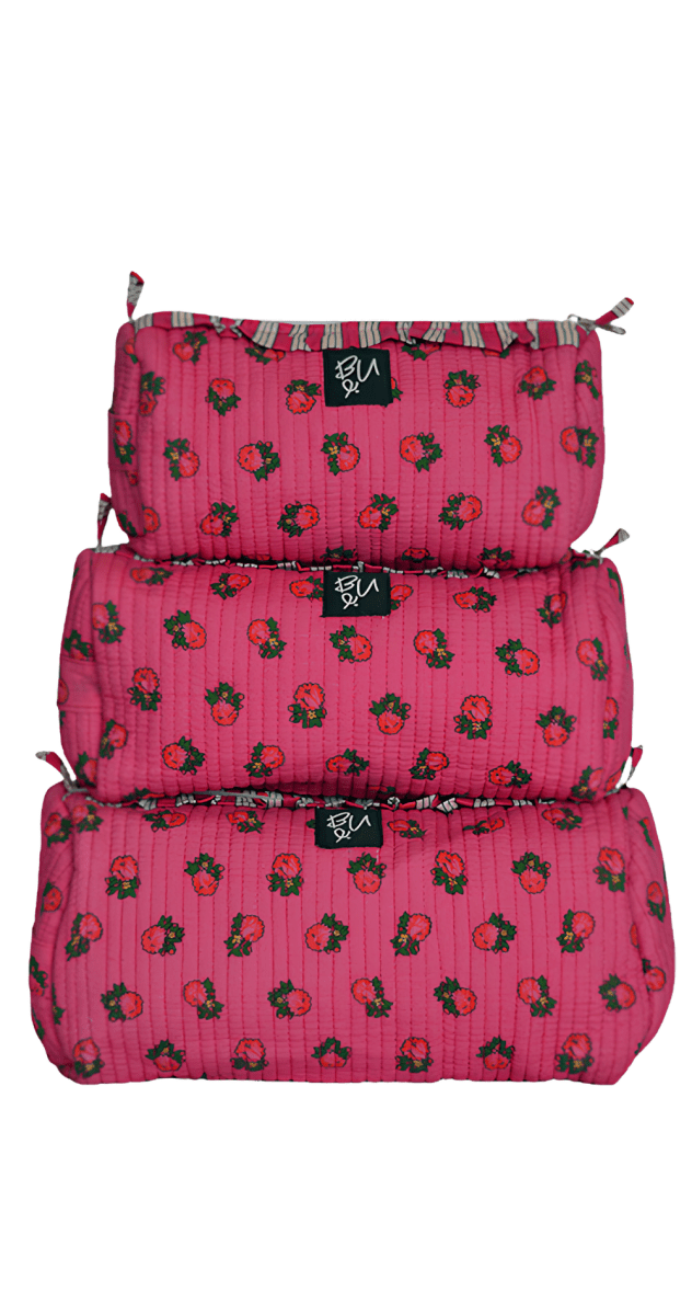 Turathi Quilted Cotton Pouch Set - Bare Essentials