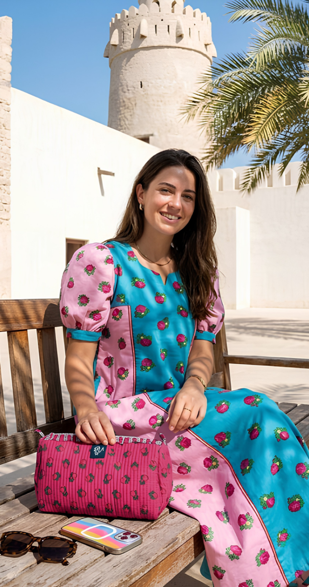 Turathi Quilted Cotton Pouch Set - Bare Essentials