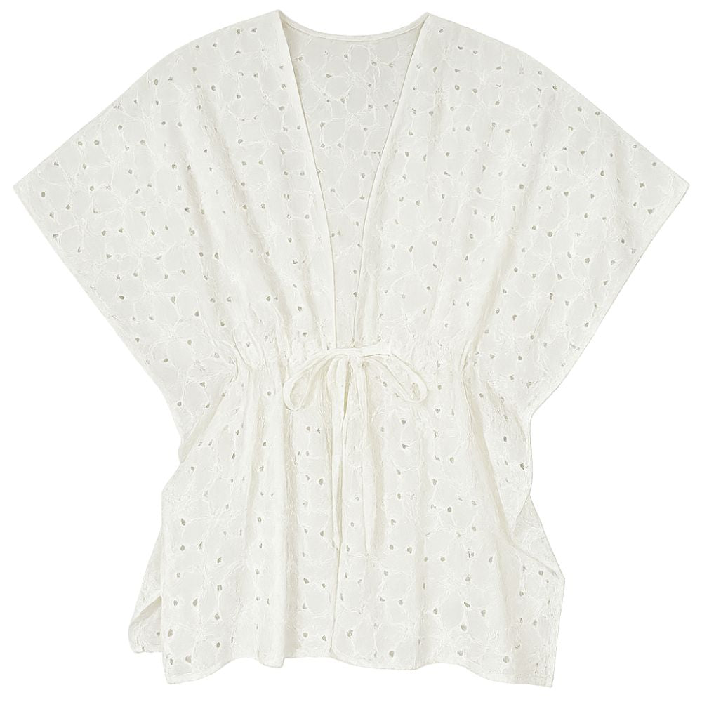 White Embroidered Beach Cover - Up - Bare Essentials