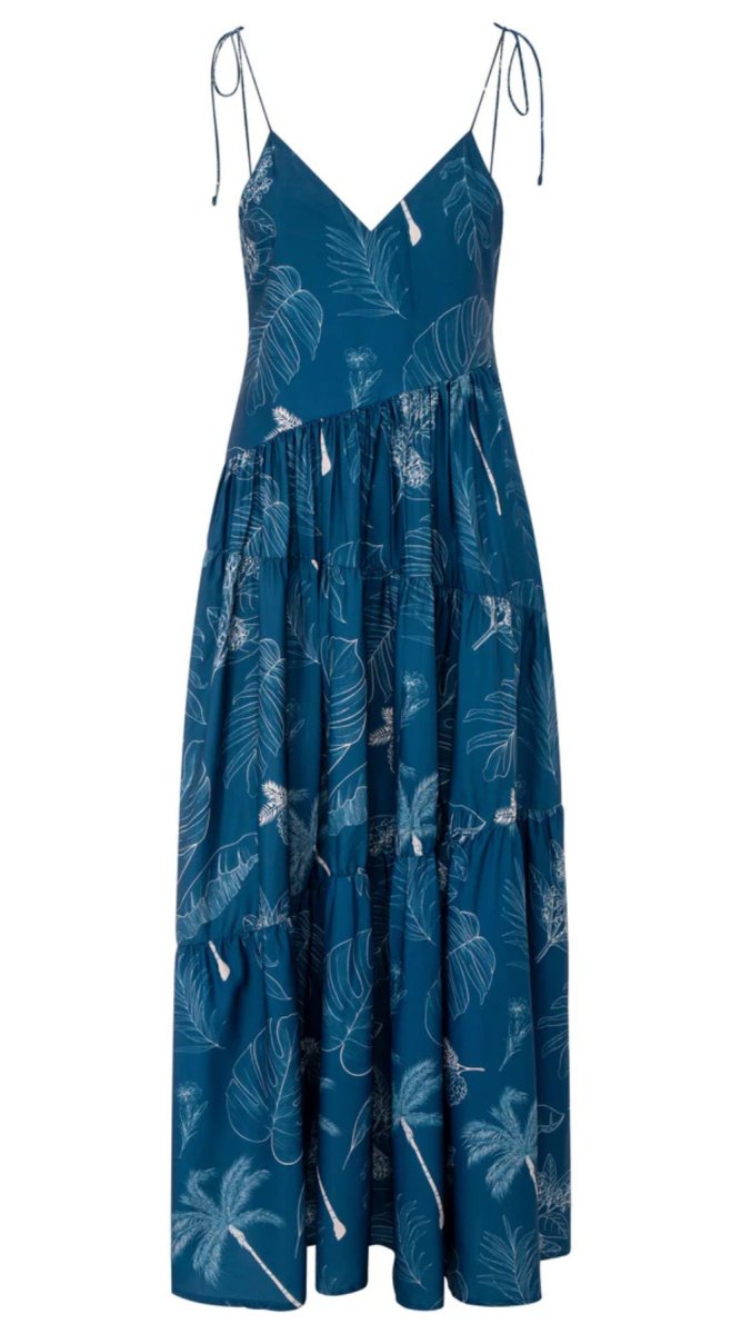 Yolanda Maxi Dress Blue Tropics - Bare Essentials