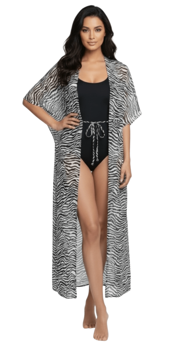 Zebra Print Maxi Kaftan Cover - Up - Bare Essentials