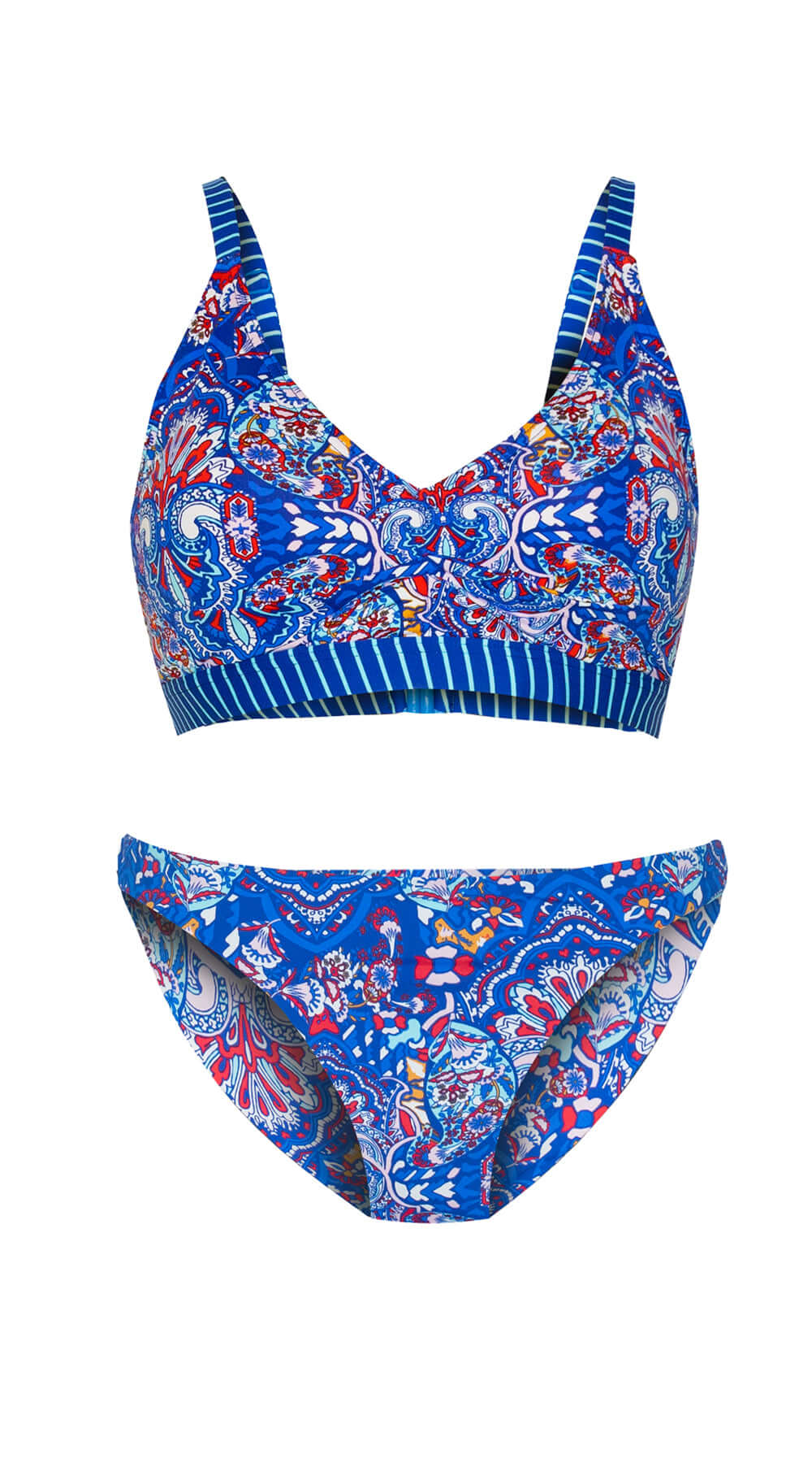 Boho Stripes U/W Halter Tri (D/DD) & Reversible Hipster Pant - Bare Essentials