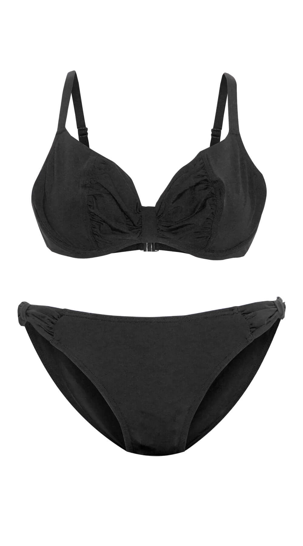 Bow U/W Non Padded (D, E, F & G cup) & Bow Side Hipster (Black) - Bare Essentials