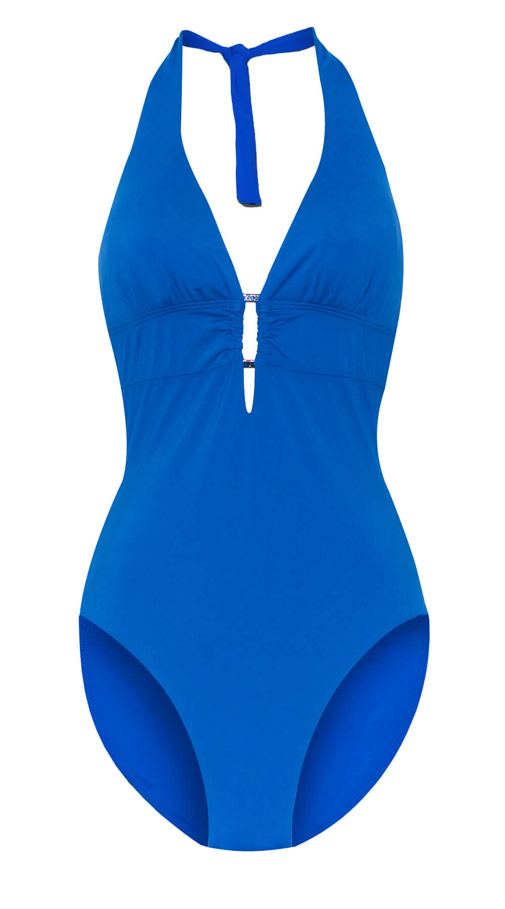 Contours Halter Trim Suit (Blue) - Bare Essentials
