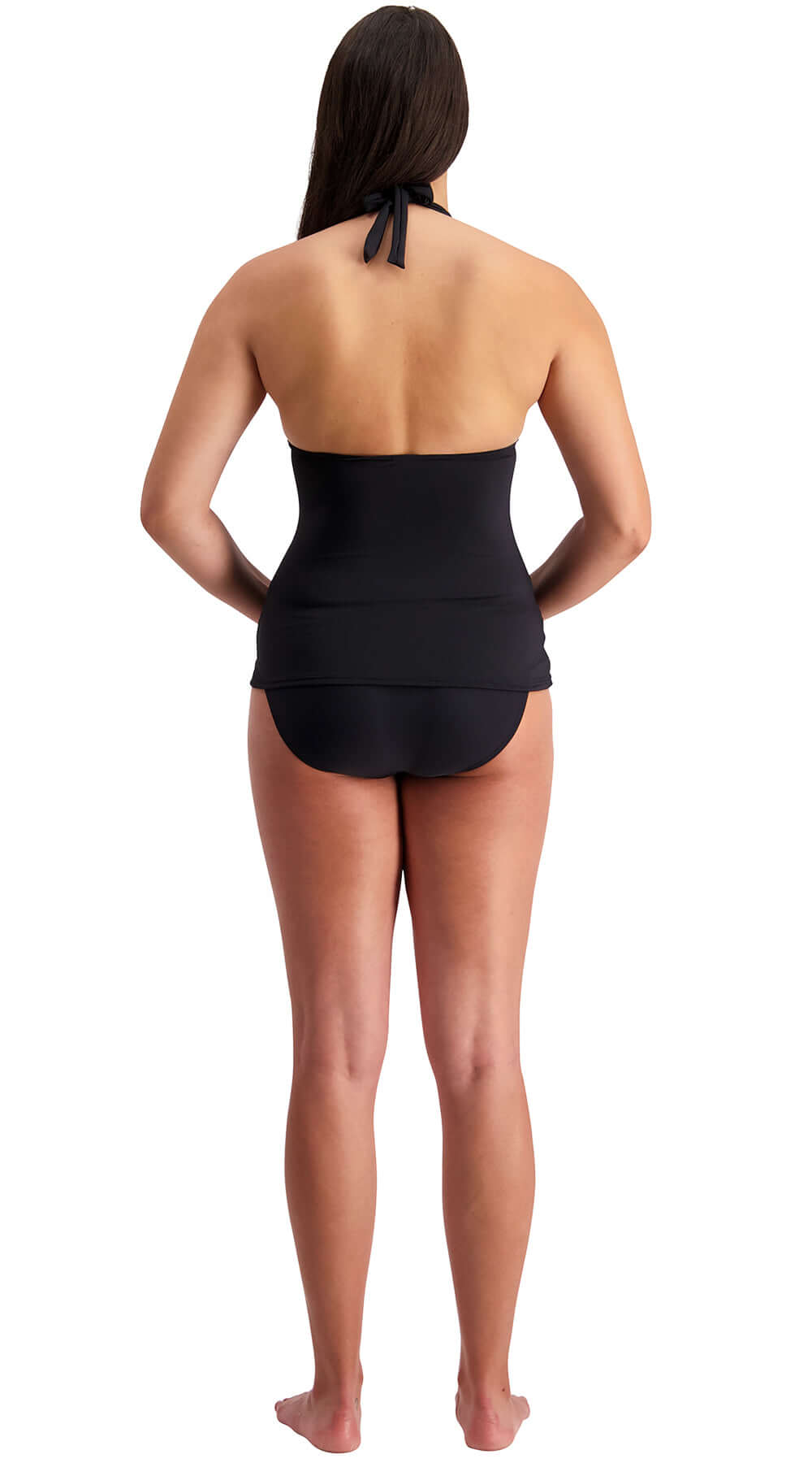 Contours Halter Trim Tankini & Mid Rise Pant (Teal) - Bare Essentials