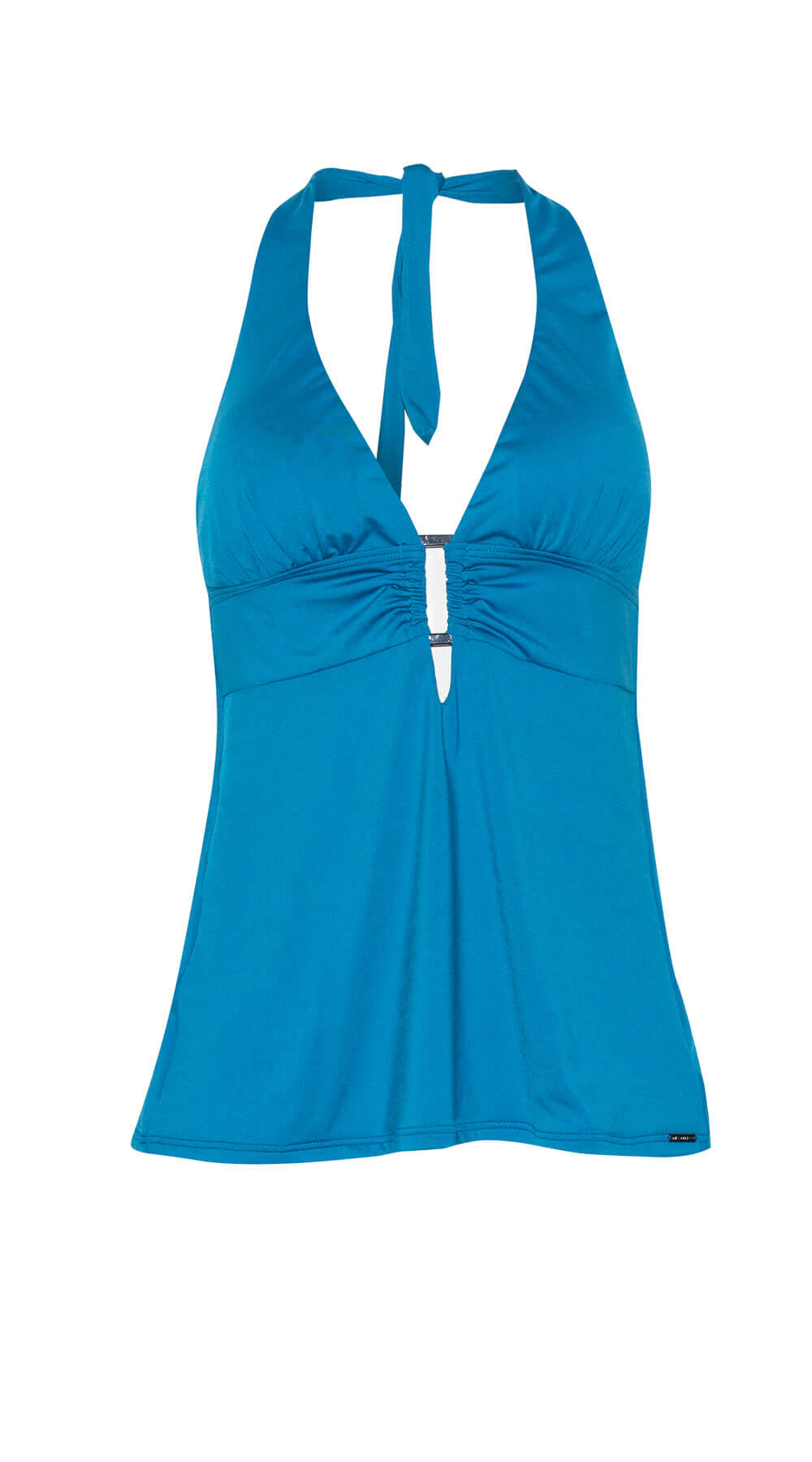Contours Halter Trim Tankini & Mid Rise Pant (Teal) - Bare Essentials