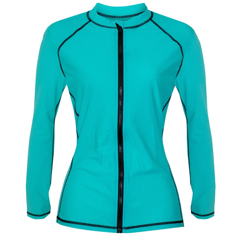 Essentials Women's UV Zip Front Rashguard (Mint) - Bare Essentials
Rashie Rash guard