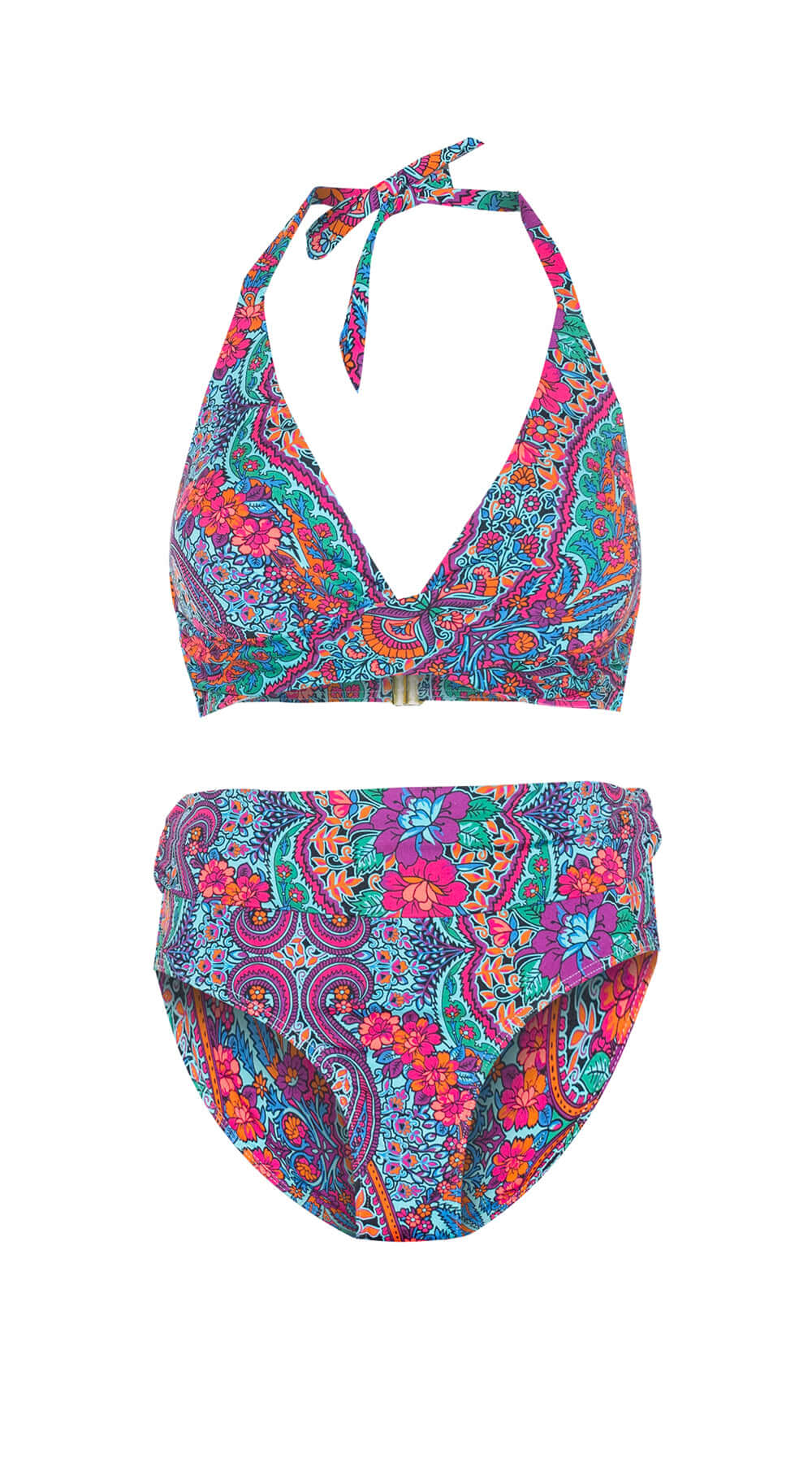 Fancy Palace Wrap Tri Top & Fold Down Pant (Black) - Bare Essentials