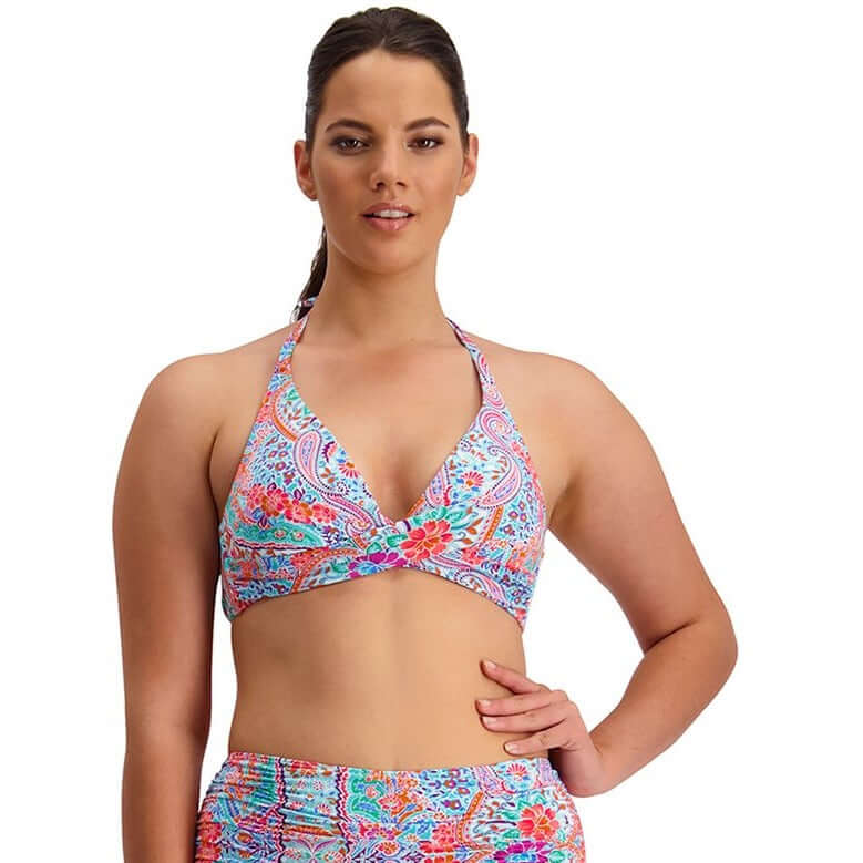 Fancy Palace Wrap Tri Top & Fold Down Pant (White) - Bare Essentials