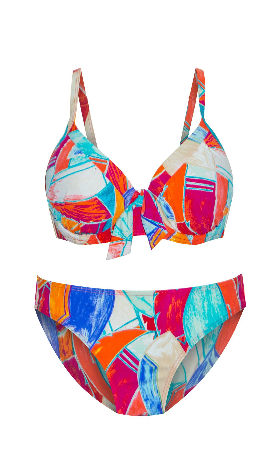 Gaudi Ruched Dual Cup U/W (D/DD & E/F cup) & Standard Pant (Orange) - Bare Essentials