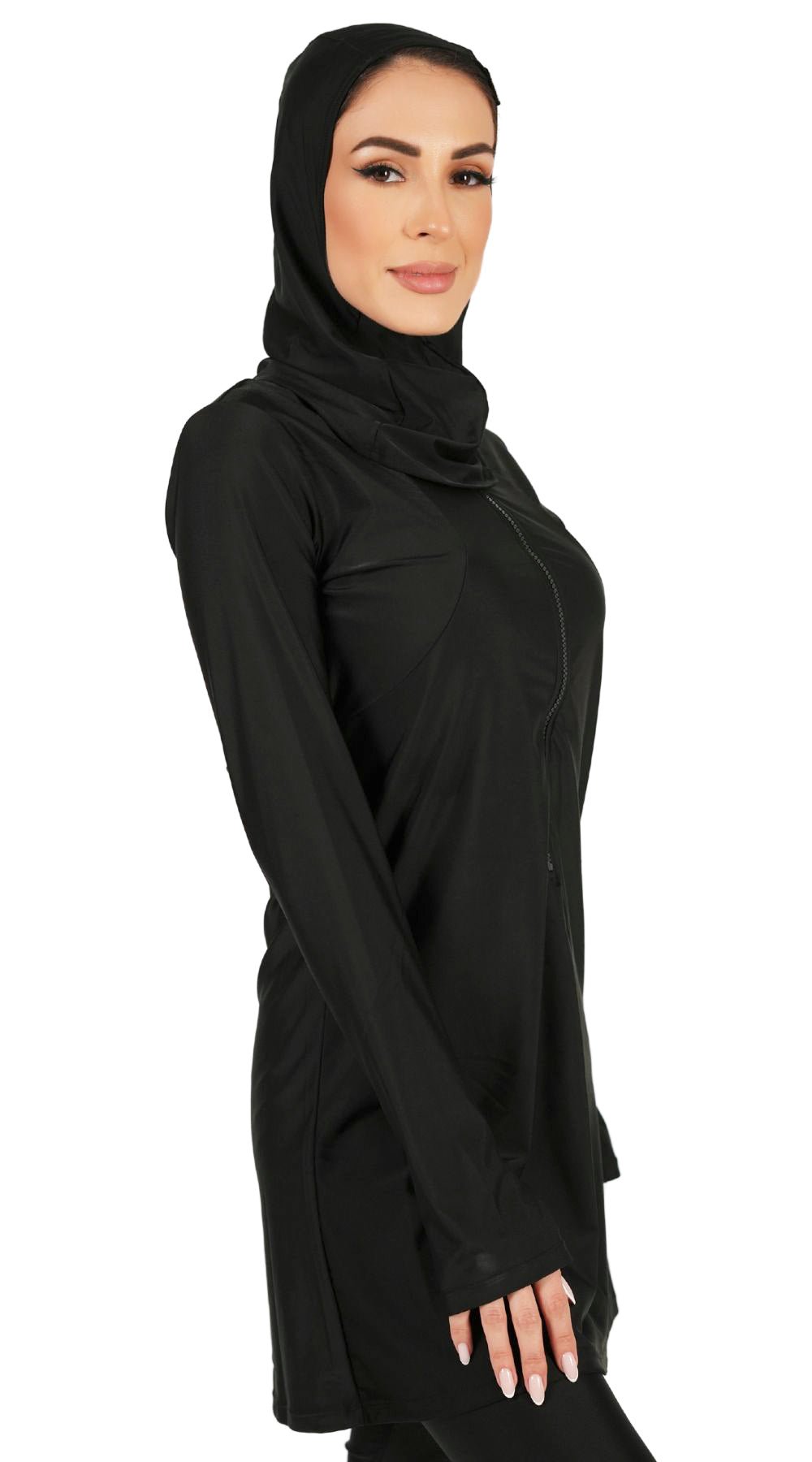 Long Sleeve Burkini Top (Black) - Bare Essentials