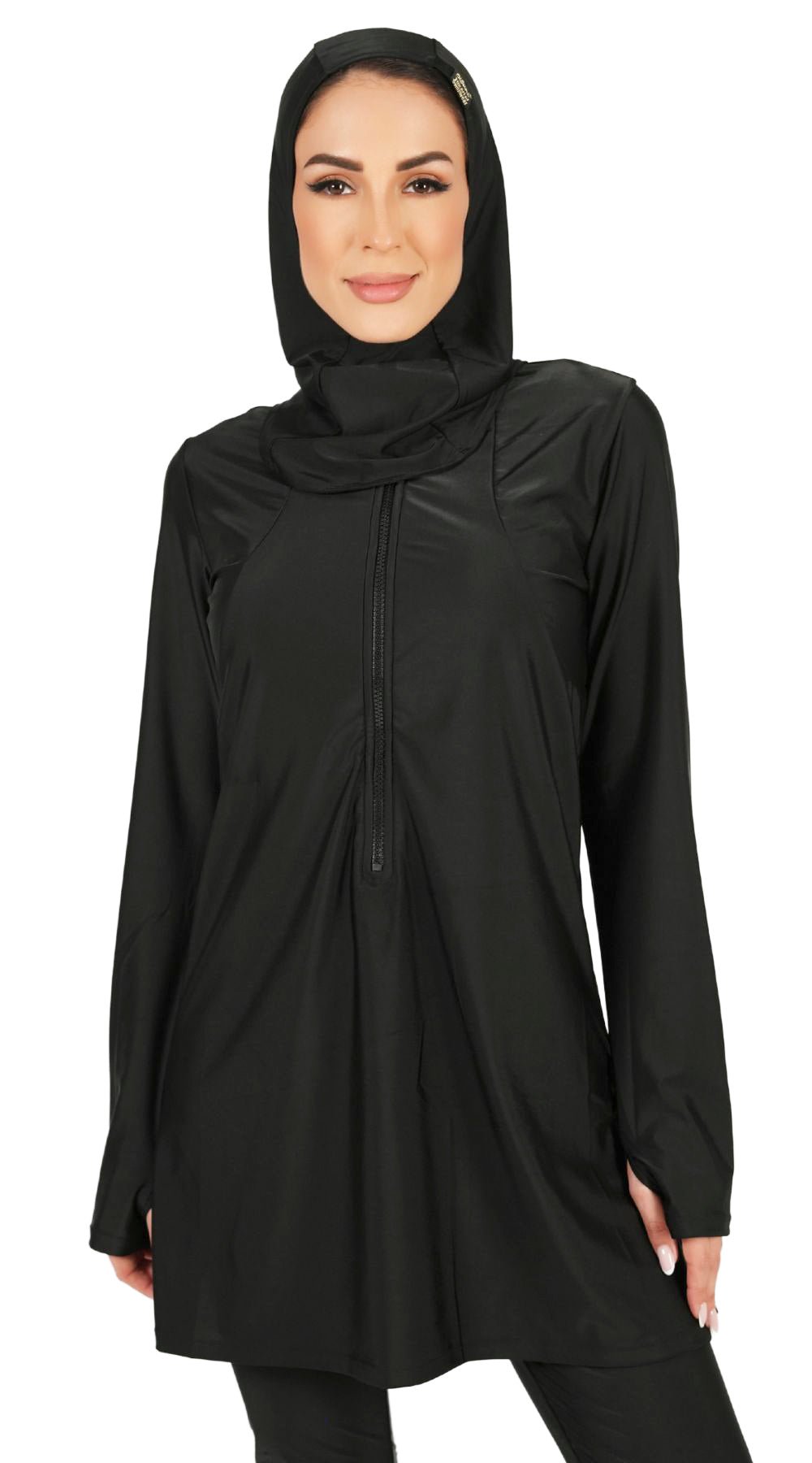 Long Sleeve Burkini Top (Black) - Bare Essentials