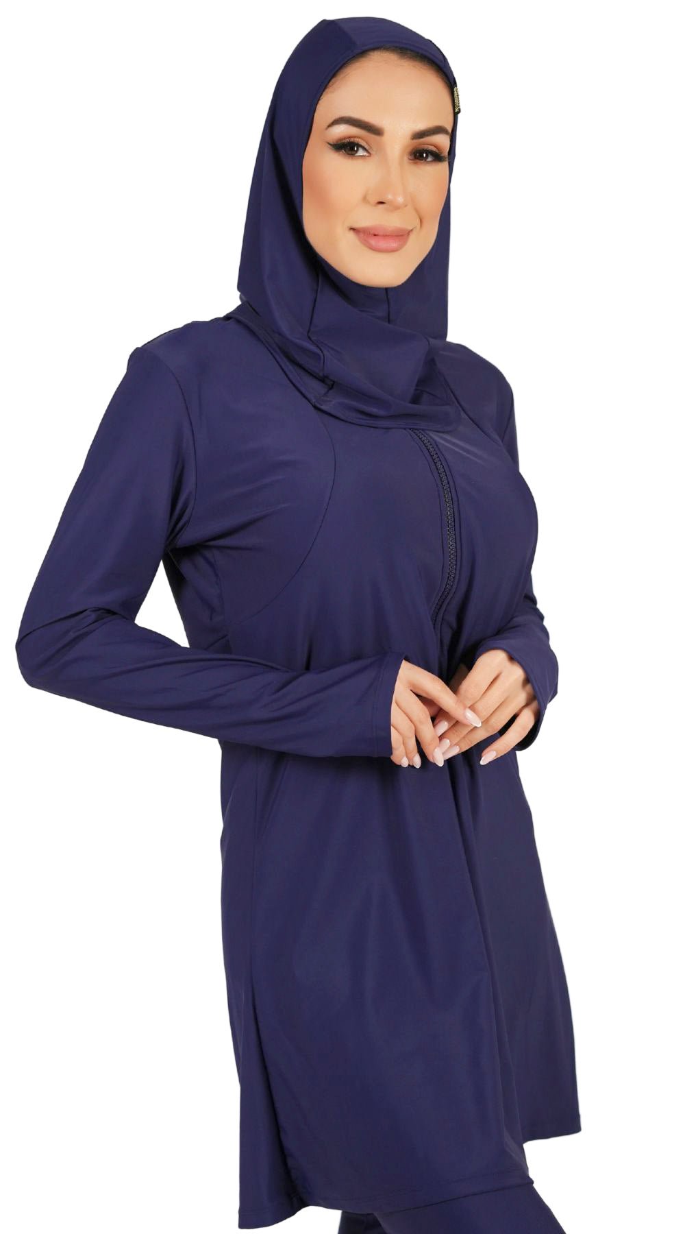 Long Sleeve Burkini Top (Navy) - Bare Essentials