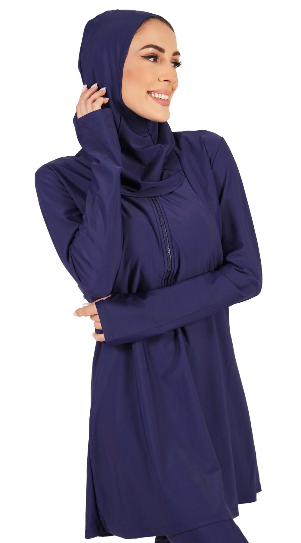 Long Sleeve Burkini Top (Navy) - Bare Essentials