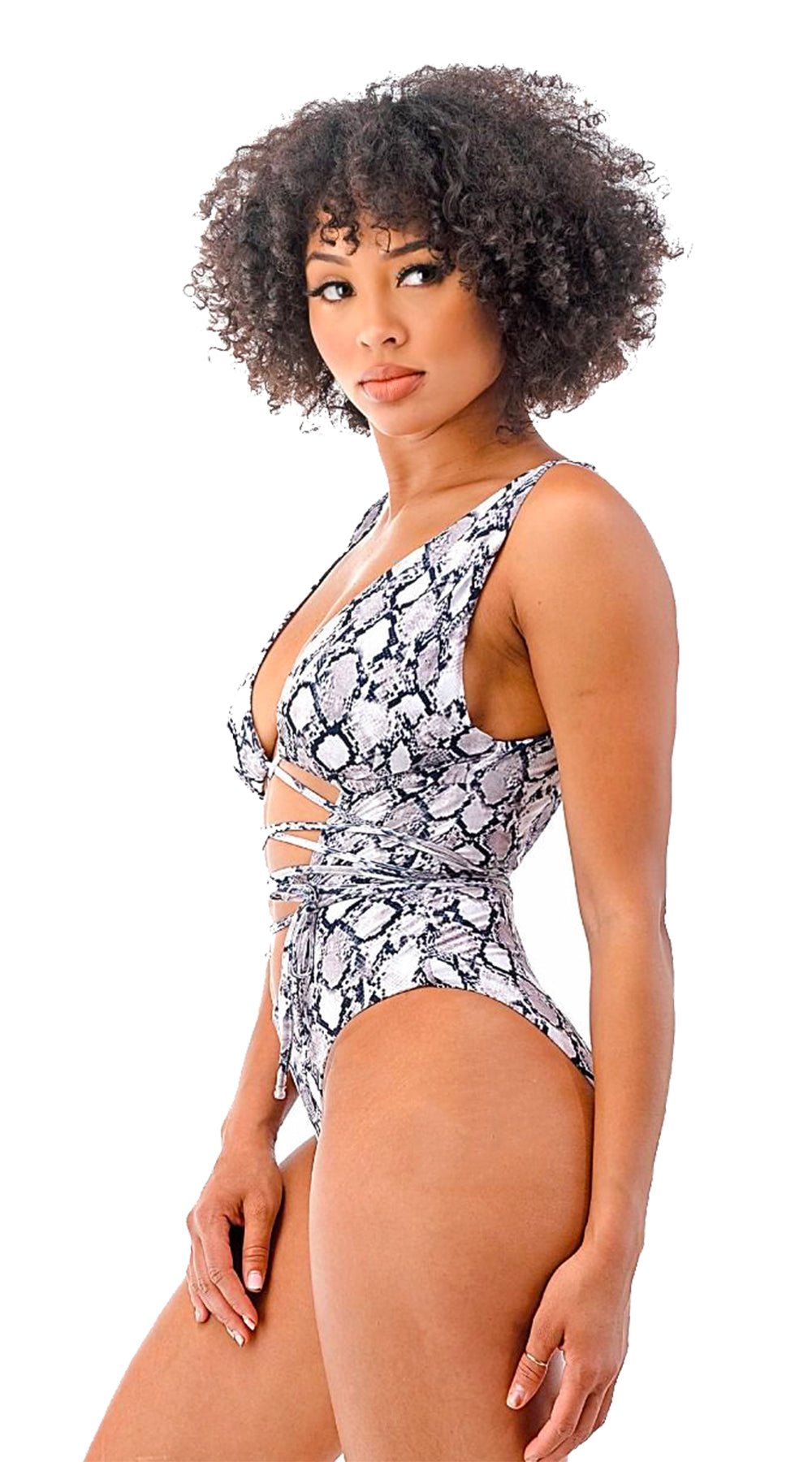 Phyton Cut-Out Tie Low Back One Piece - Bare Essentials